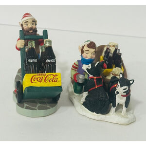 1996 Coca-Cola North Pole Bottling Works Limited Edition Figurine Set Vintage
